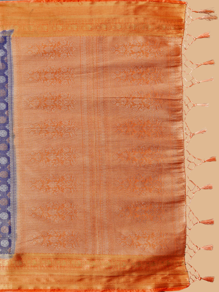 Mimosa Women's Woven Design Kanjivaram Style Art Silk Saree With Blouse Piece : SA0000410RBFREE