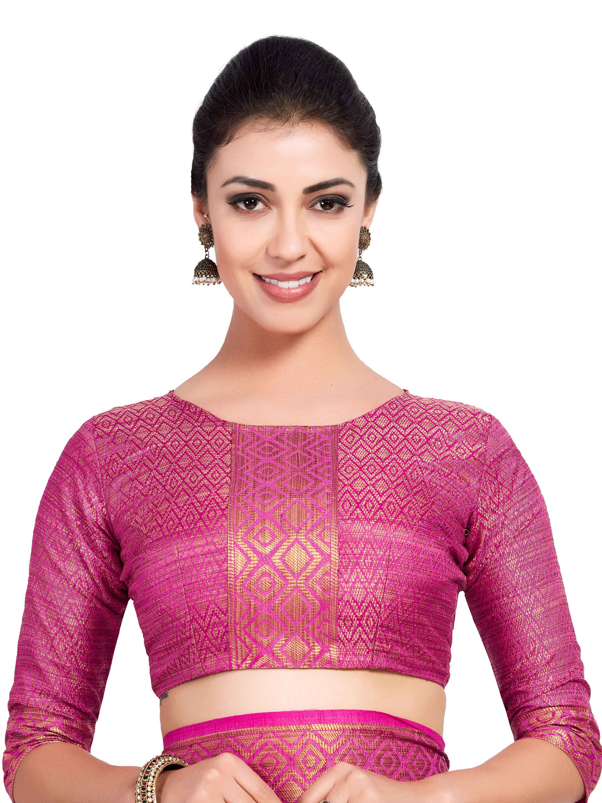 Mimosa Womens Art Silk Saree Kanjivaram Pink Color