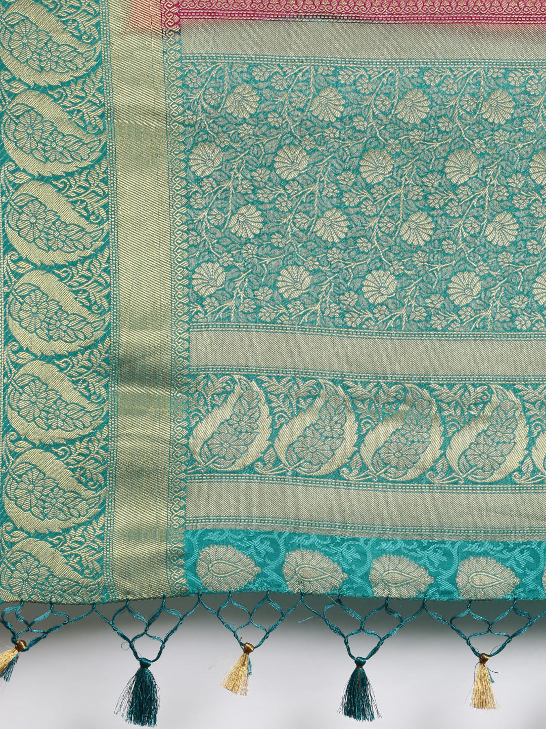 Mimosa Womens Art Silk Saree Kanjivaram Rani Color