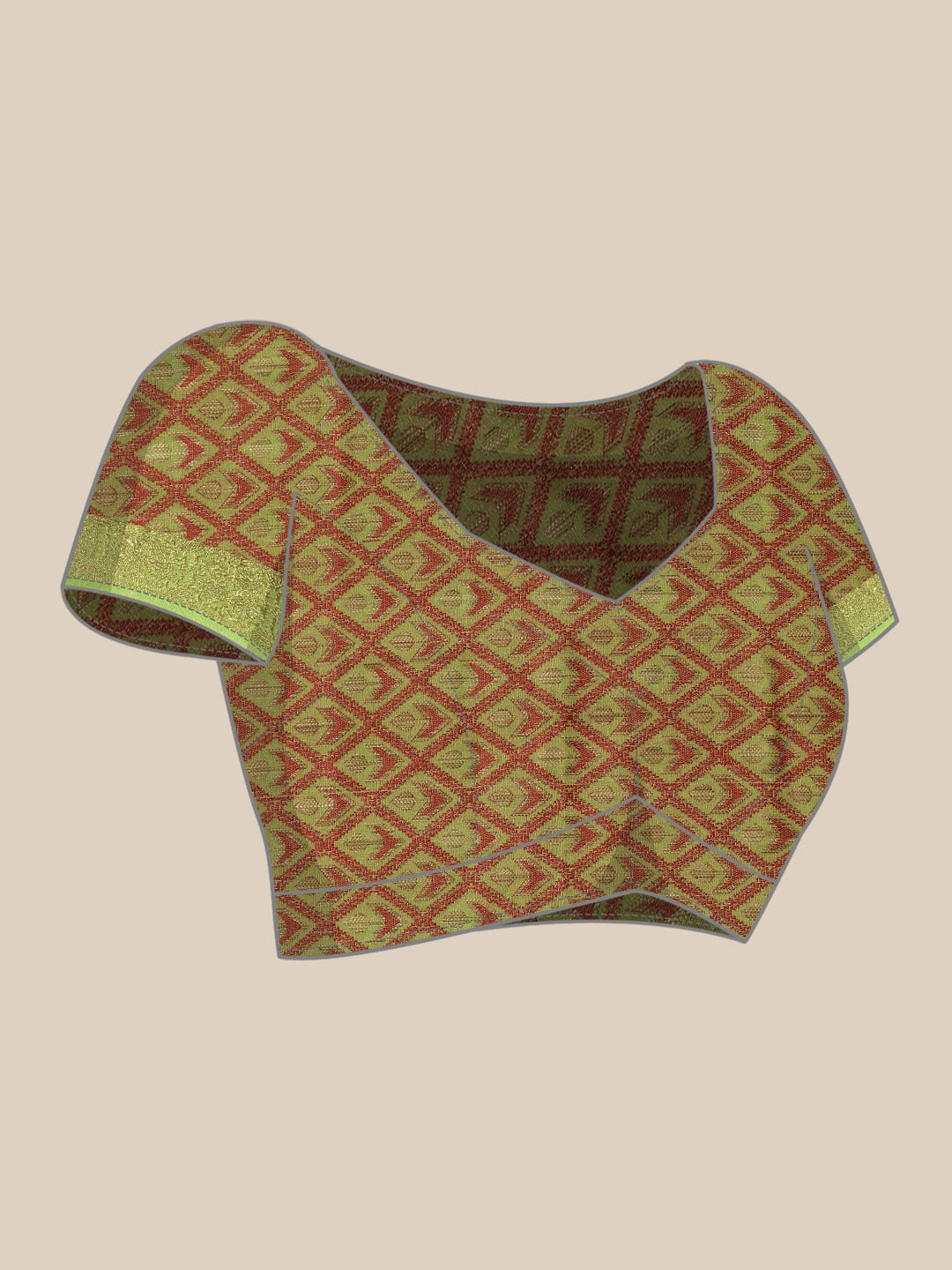 Mimosa Womens Art Silk Saree Patola Pista Color