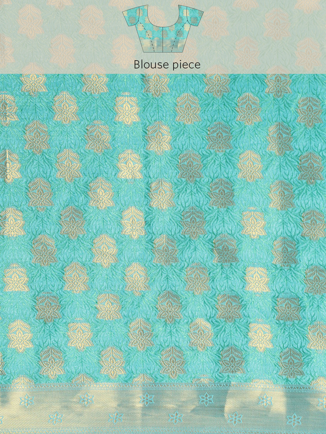 Mimosa Womens Art Silk Saree Kanjivaram Saffire Color