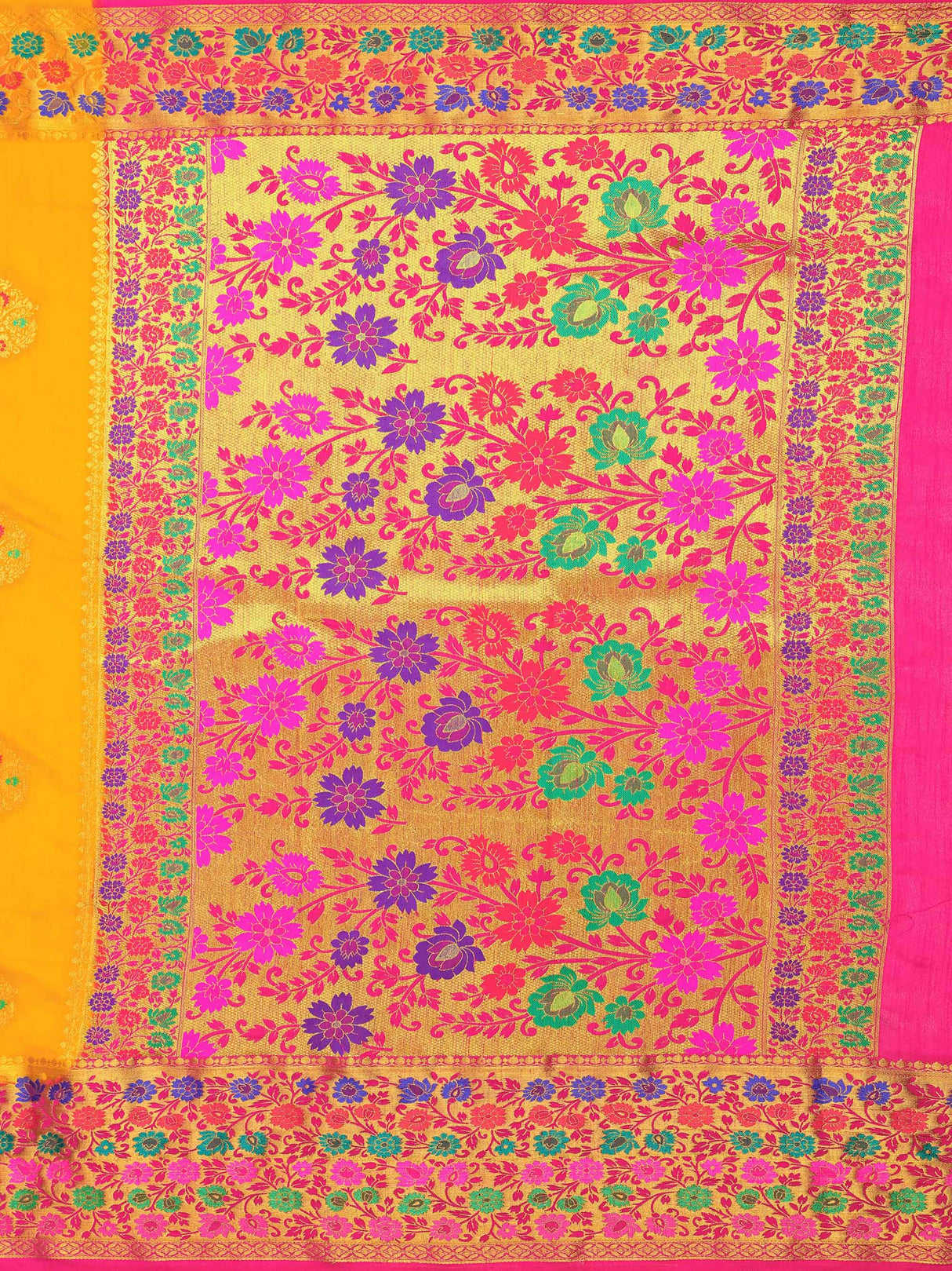 Mimosa Womens Art Silk Saree Dharmavaram Gold Color