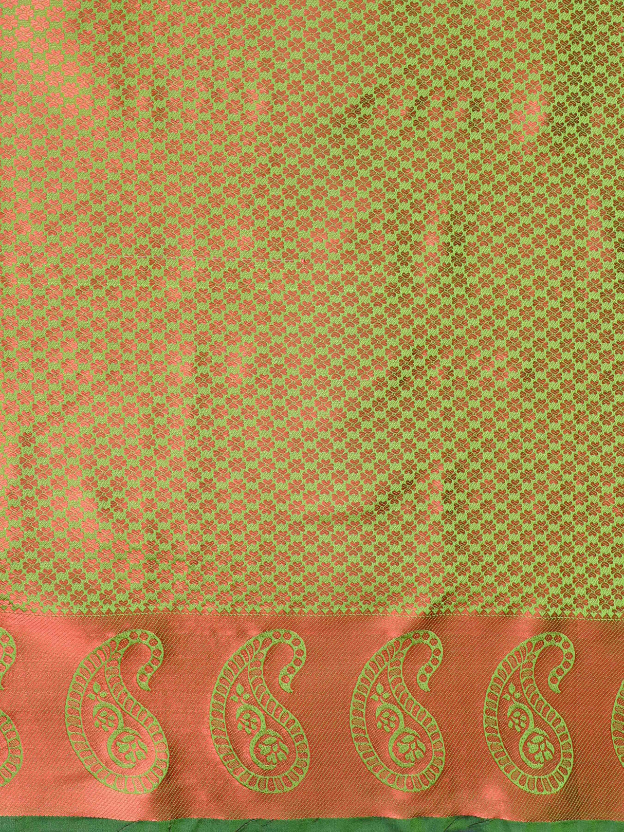 Mimosa Womens Art Silk Saree Kanjivaram Olive Color