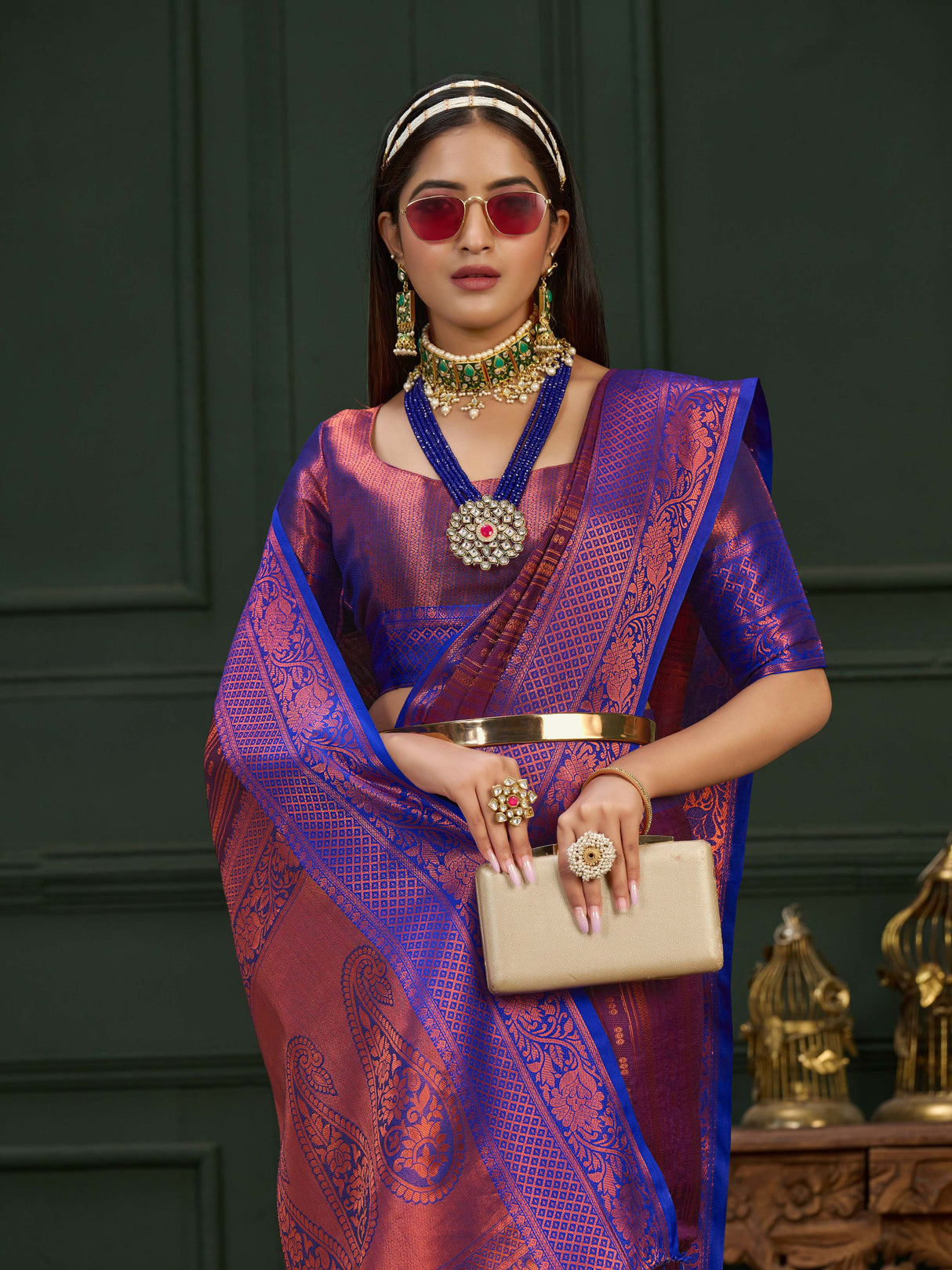 Mimosa Women's Woven Design Kanjivaram Art Silk Saree With Blouse Piece : SA0000914MJ