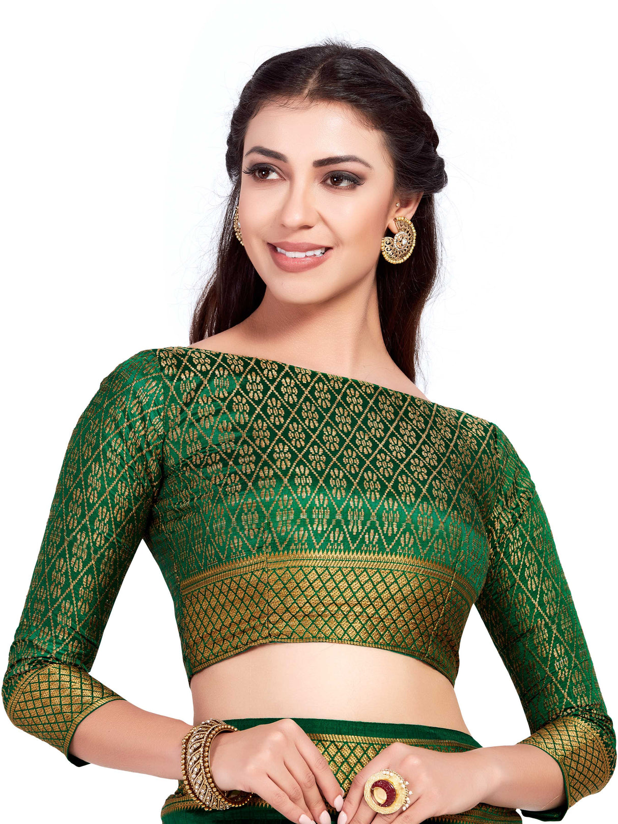 Mimosa Womens Art Silk Saree Kanjivaram BGreen Color