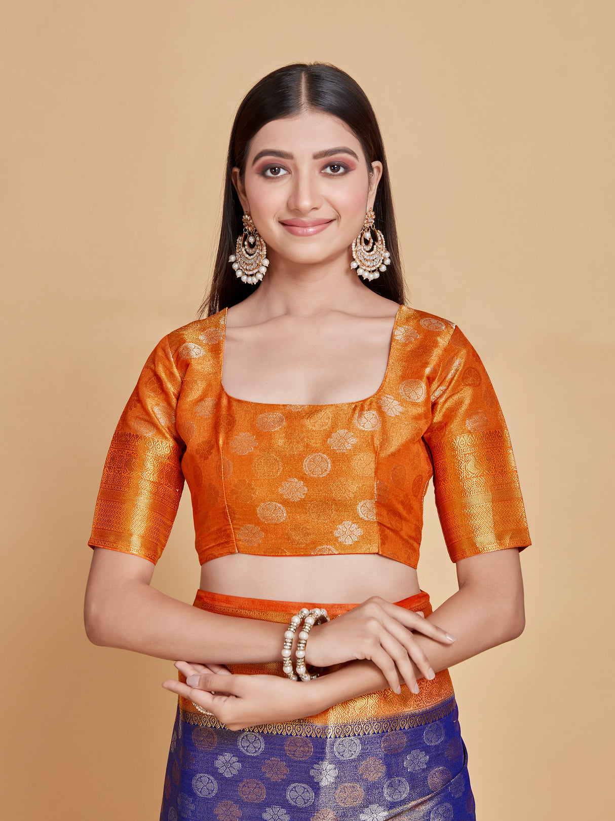 Mimosa Women's Woven Design Kanjivaram Style Art Silk Saree With Blouse Piece : SA0000410RBFREE