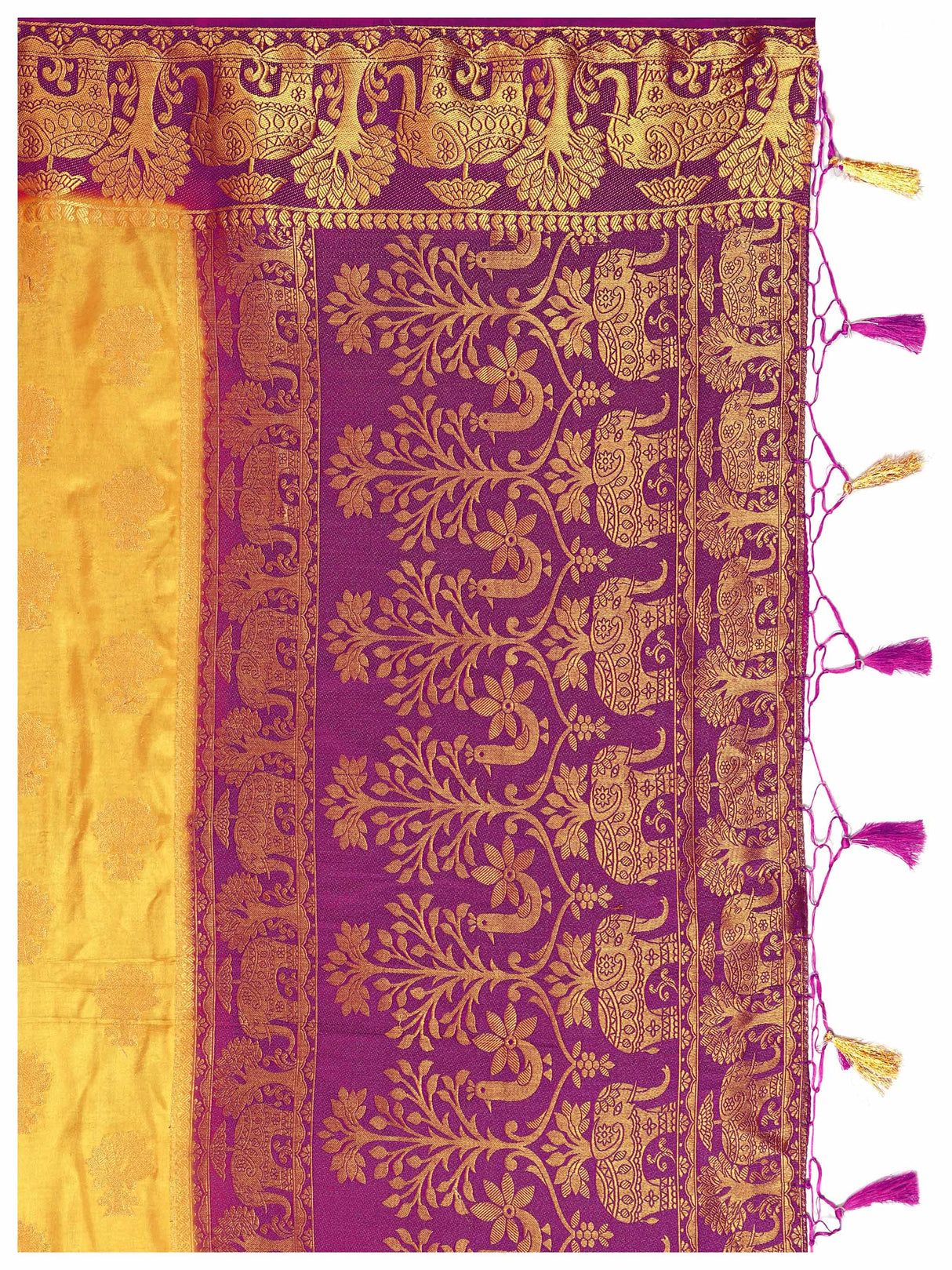 Mimosa Womens Art Silk Saree Kanjivaram Chiku Color