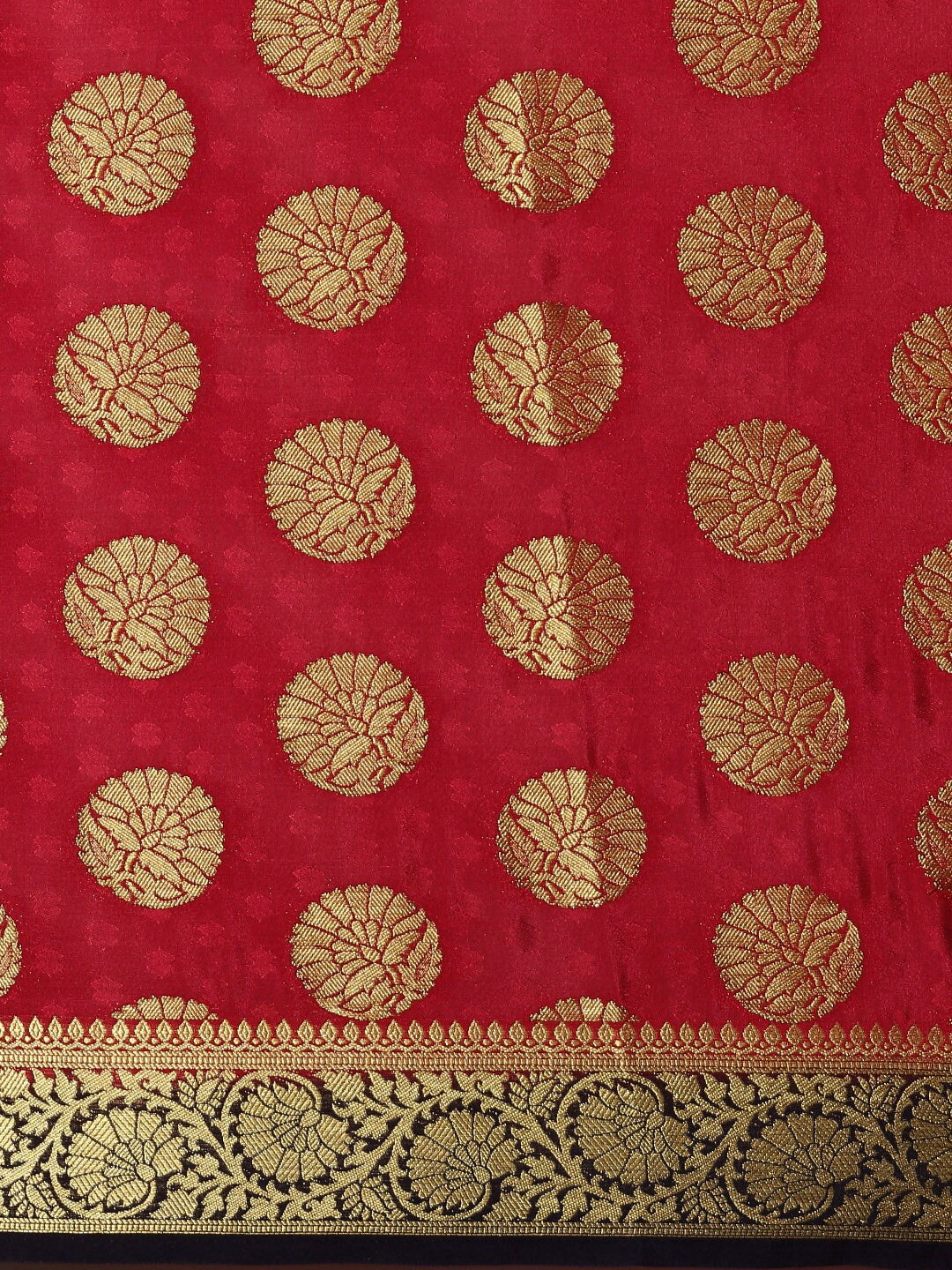 Mimosa Womens Crepe Saree Mysore Silk Strawberry Color