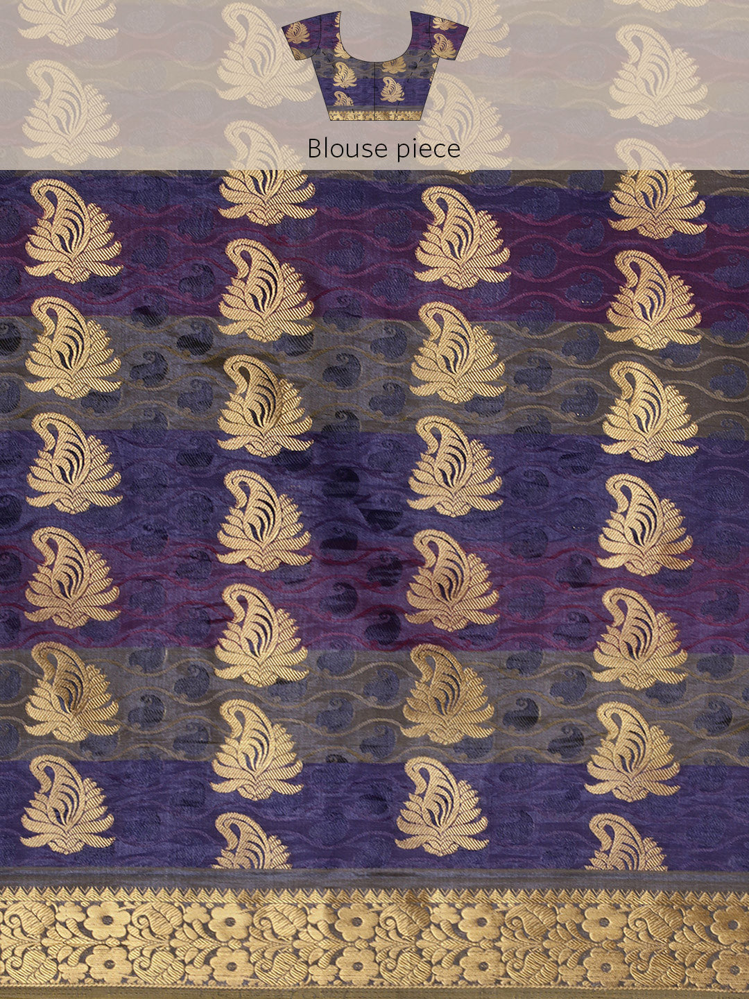 Mimosa Womens Art Silk Saree Kanjivaram Navy Blue Color