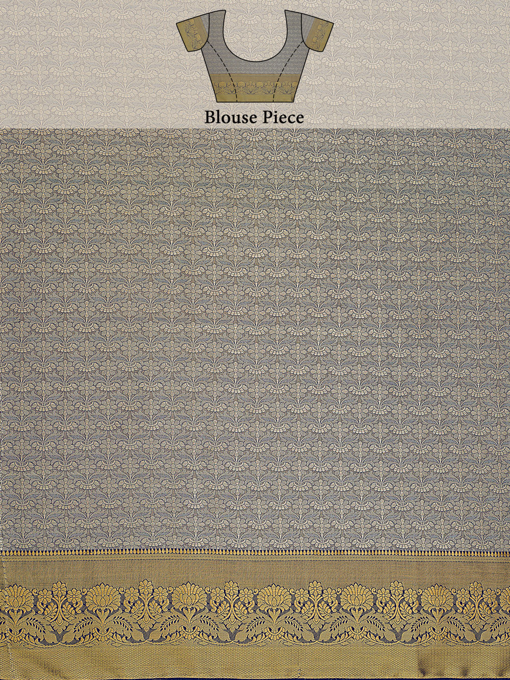 Mimosa Womens Art Silk Saree Kanjivaram Grey Color