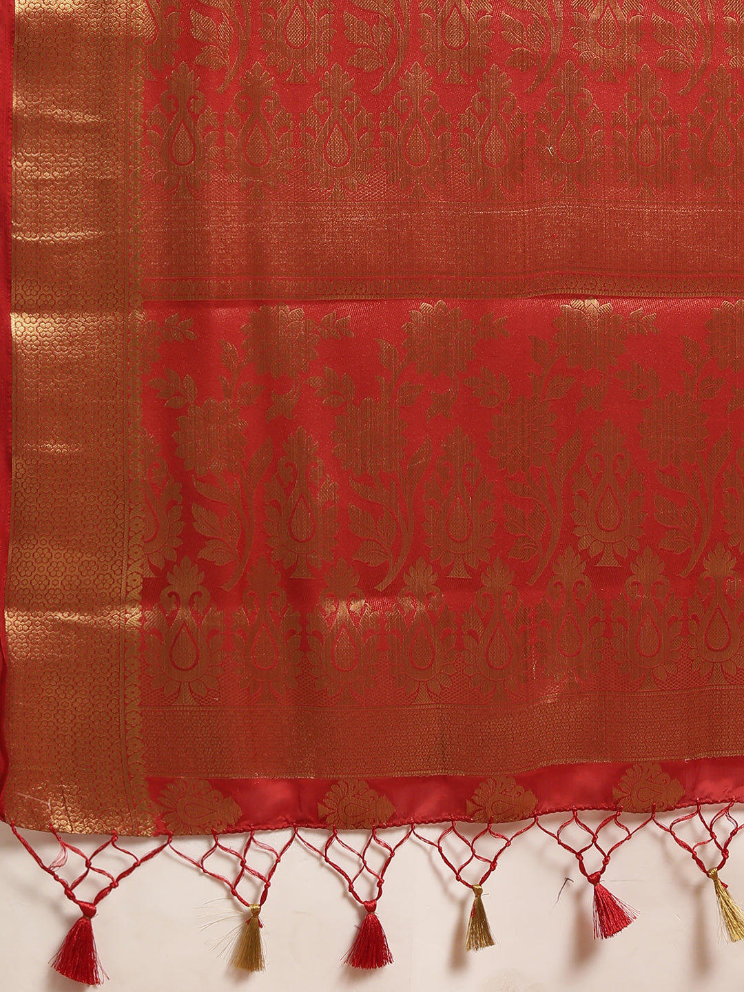 Mimosa Womens Crepe Saree Mysore Silk Gold Color