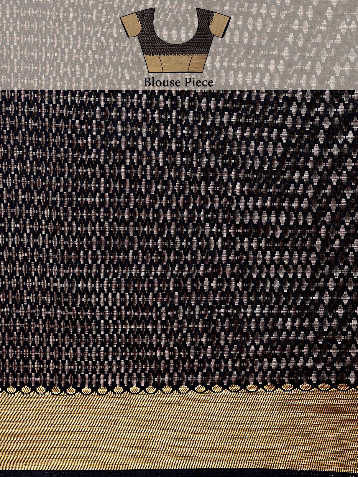 Mimosa Womens Art Silk Saree Kanjivaram style Black Color