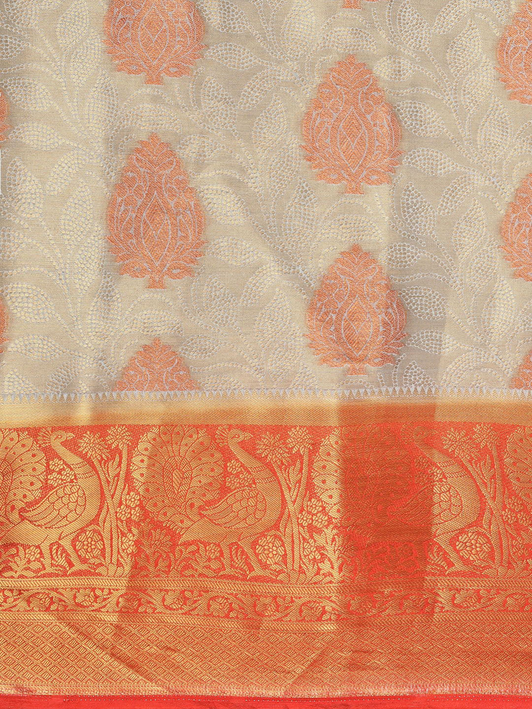 Mimosa Womens Art Silk Saree Kanjivaram Grey Color