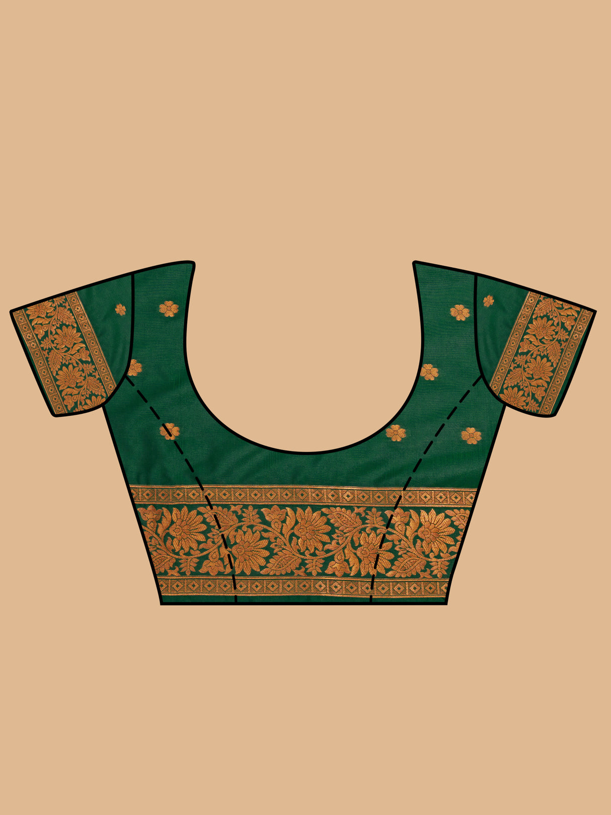 Mimosa Women's Woven Design Kanjivaram Style Art Silk Saree With Blouse Piece : SA00001376GRNFREE