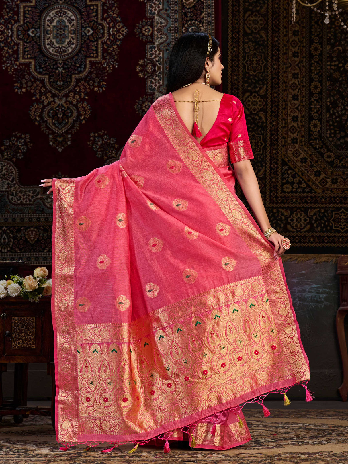 Mimosa Women's Woven Design Bishnupur Art Silk Saree With Blouse Piece : SA0000866GJ