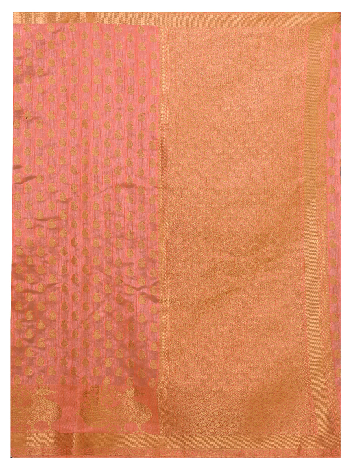 Mimosa Womens Art Silk Saree Kanjivaram Peach Color