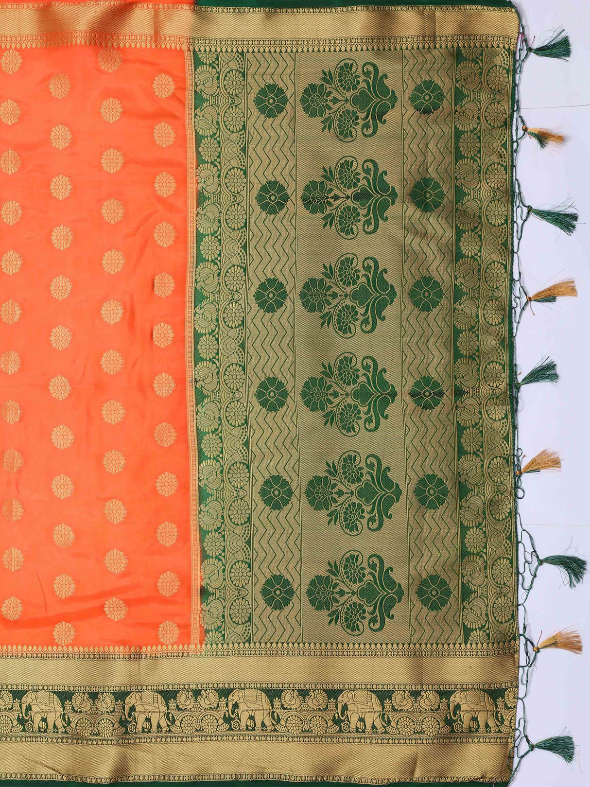 Mimosa Womens Art Silk Saree Kanjivaram Peach Color