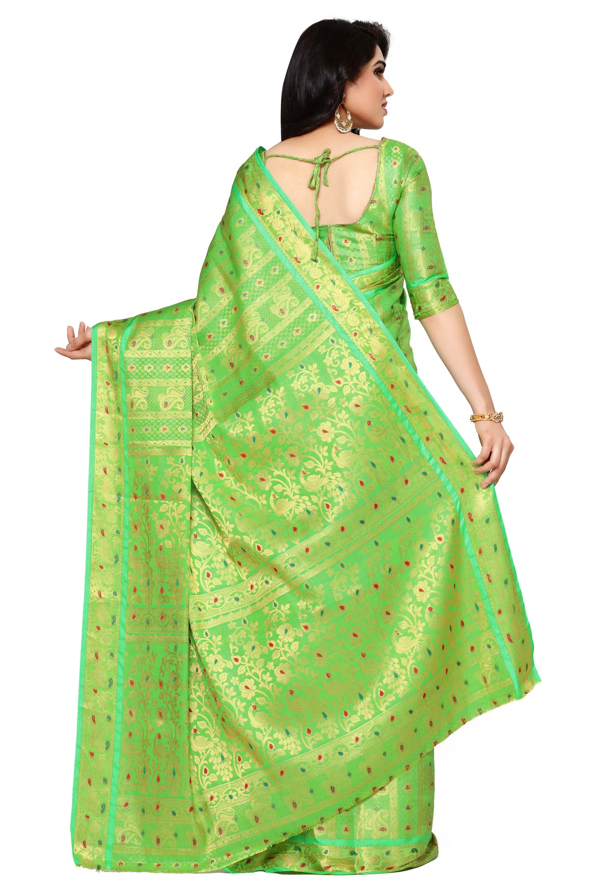 Mimosa Womens Art Silk Saree Kanjivaram Liril Color