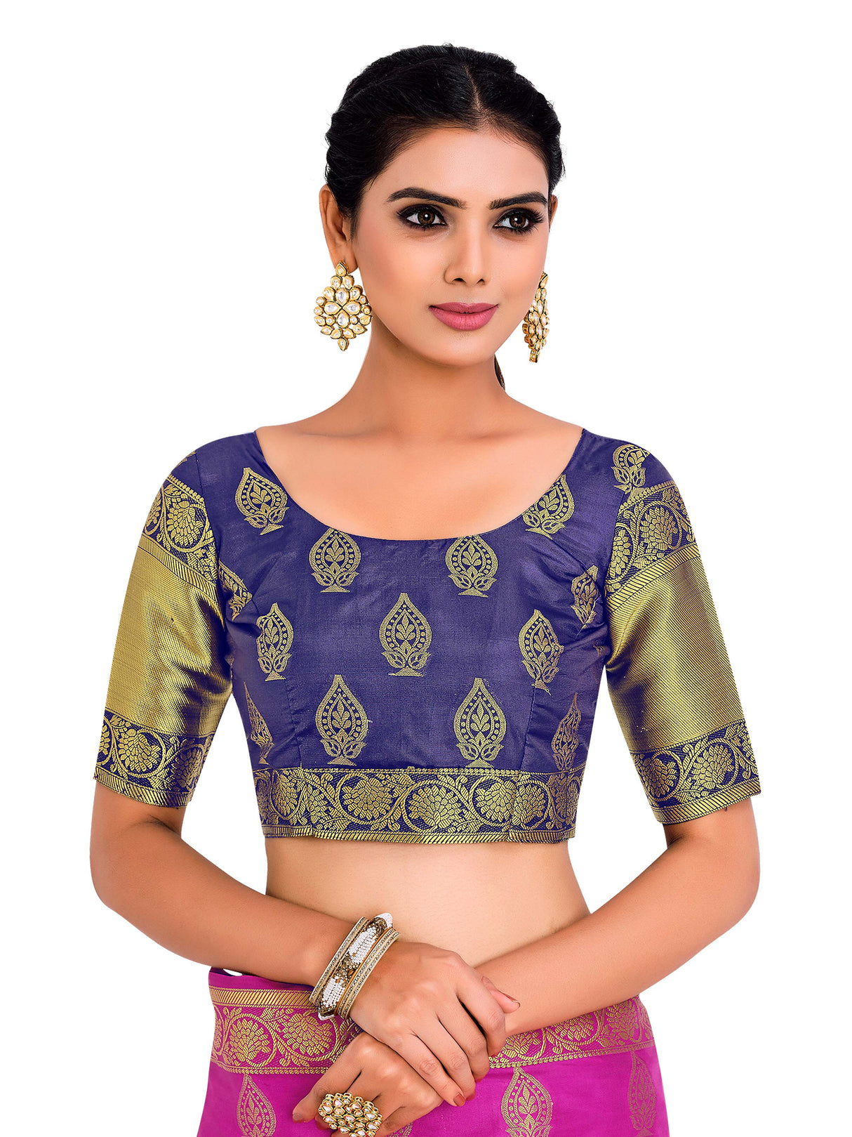 Mimosa Womens Art Silk Saree Kanjivaram Rani Color