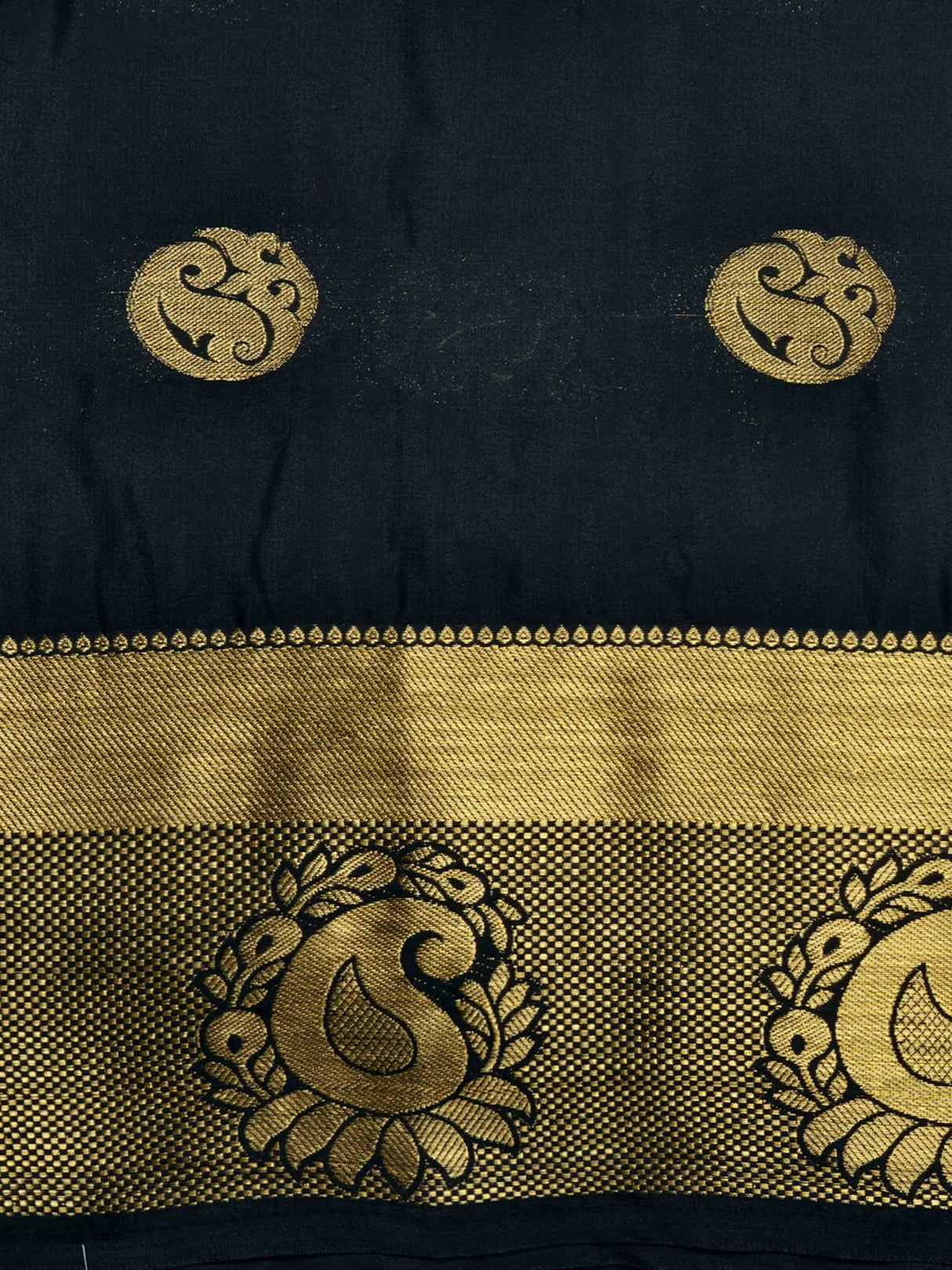 Mimosa Womens Crepe Saree Mysore Silk Black Color