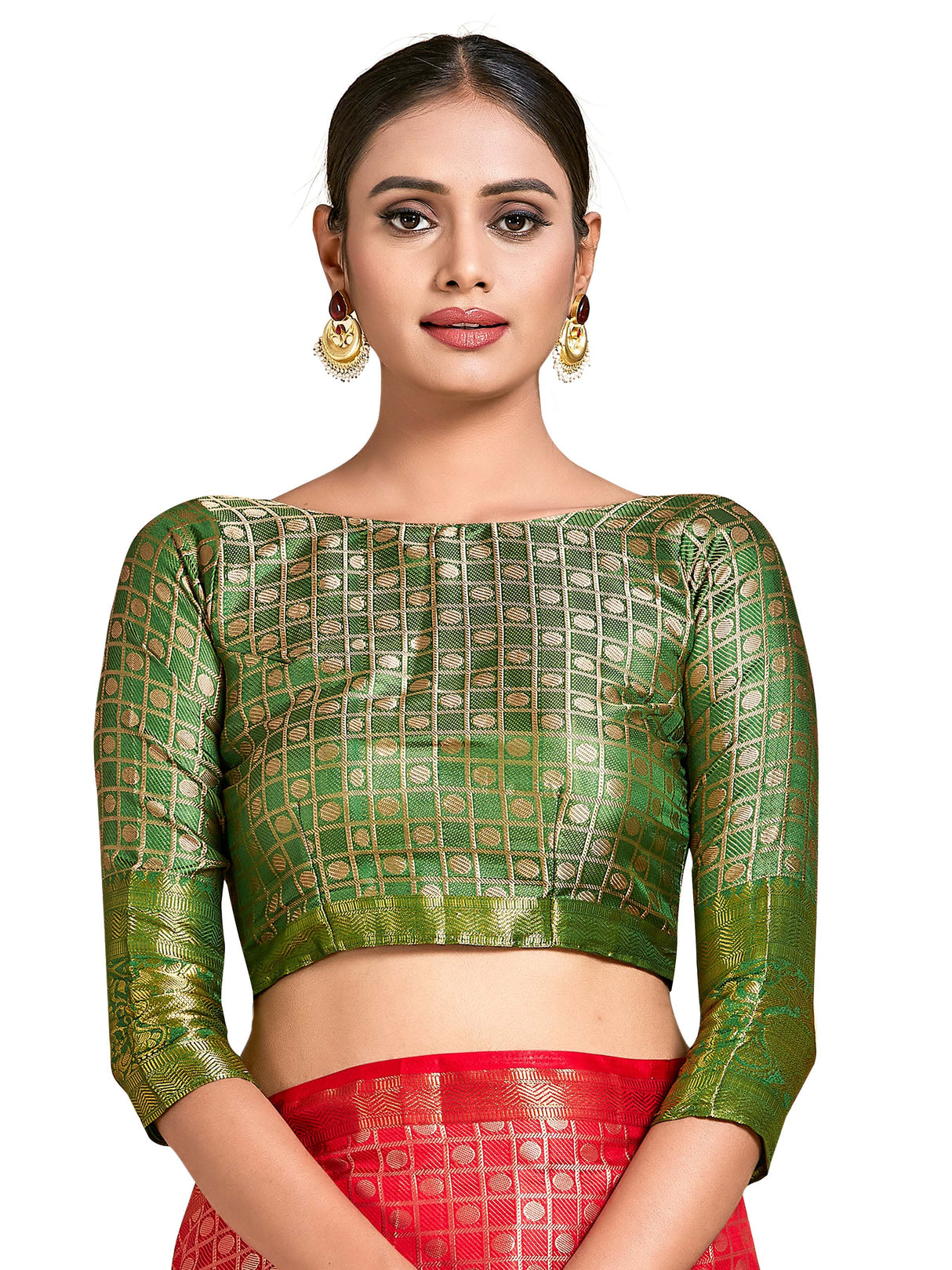 Mimosa Womens Art Silk Saree Kanjivaram Red Color