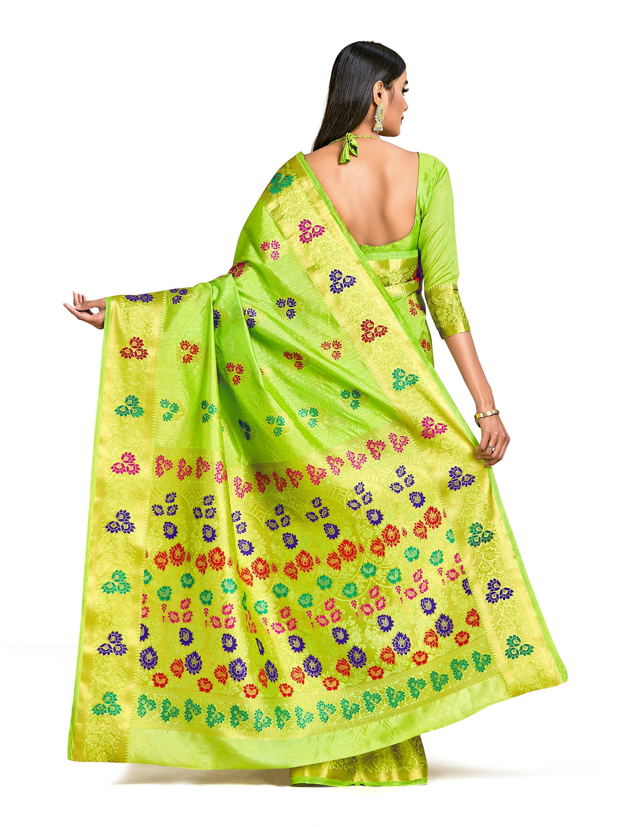 Mimosa Womens Art Silk Saree Dharmavaram Liril Color