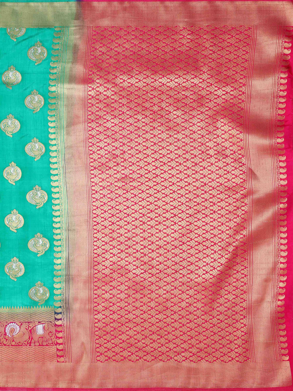 Mimosa Womens Art Silk Saree Kanjivaram Rama Color