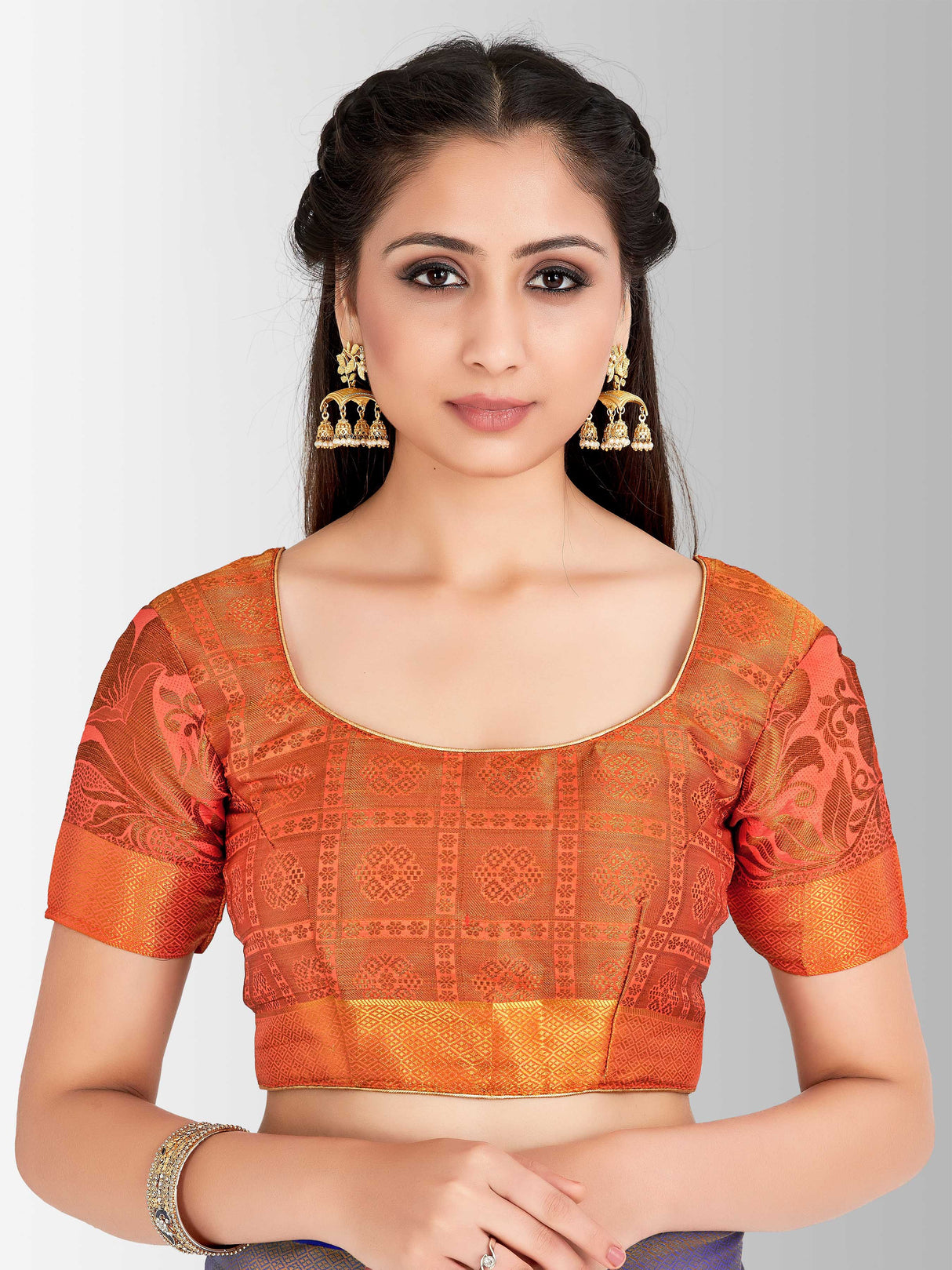 Mimosa Womens Art Silk Saree Kanjivaram Royal Blue Color