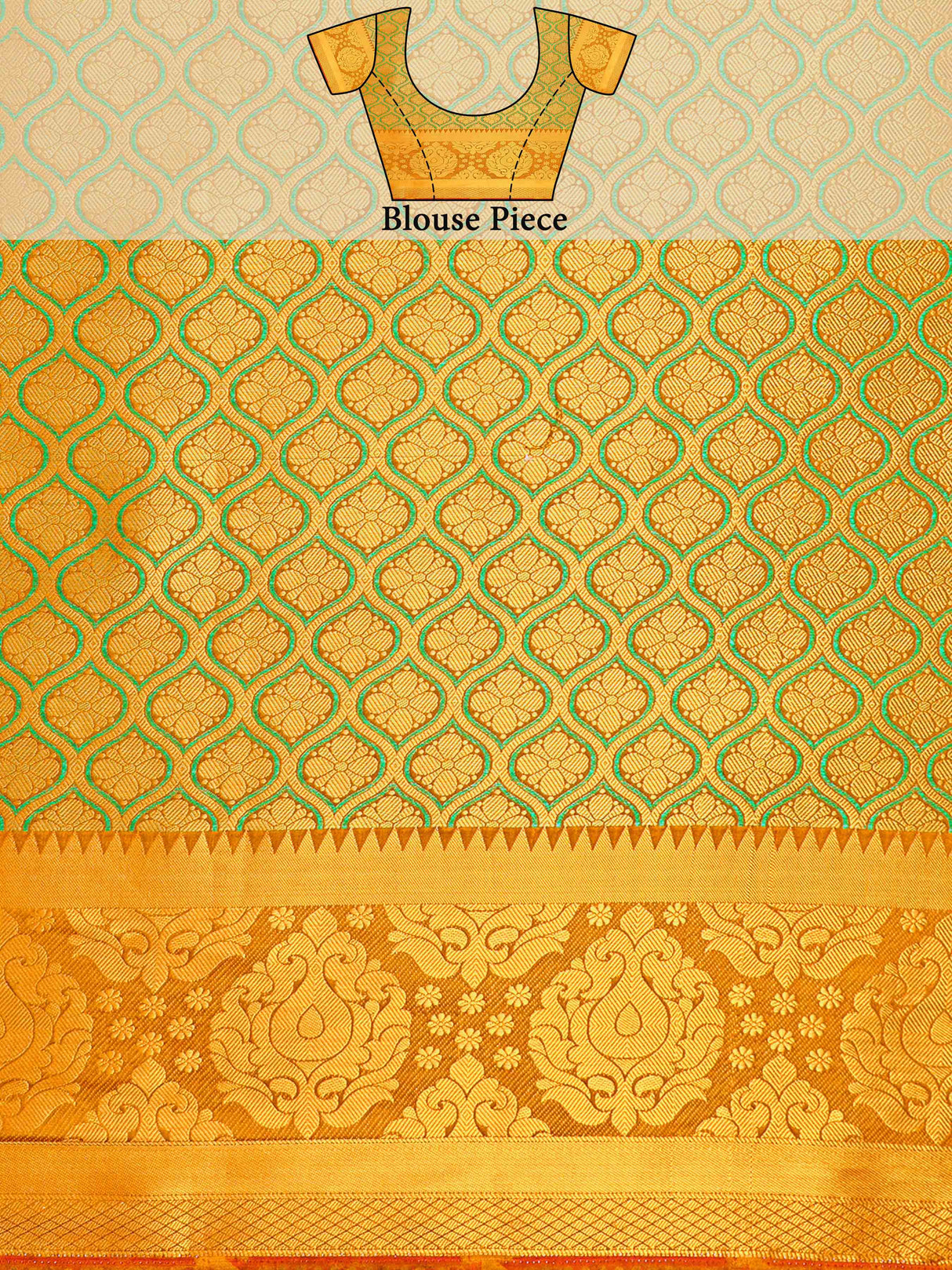 Mimosa Womens Art Silk Saree Kanjivaram Mustard Color