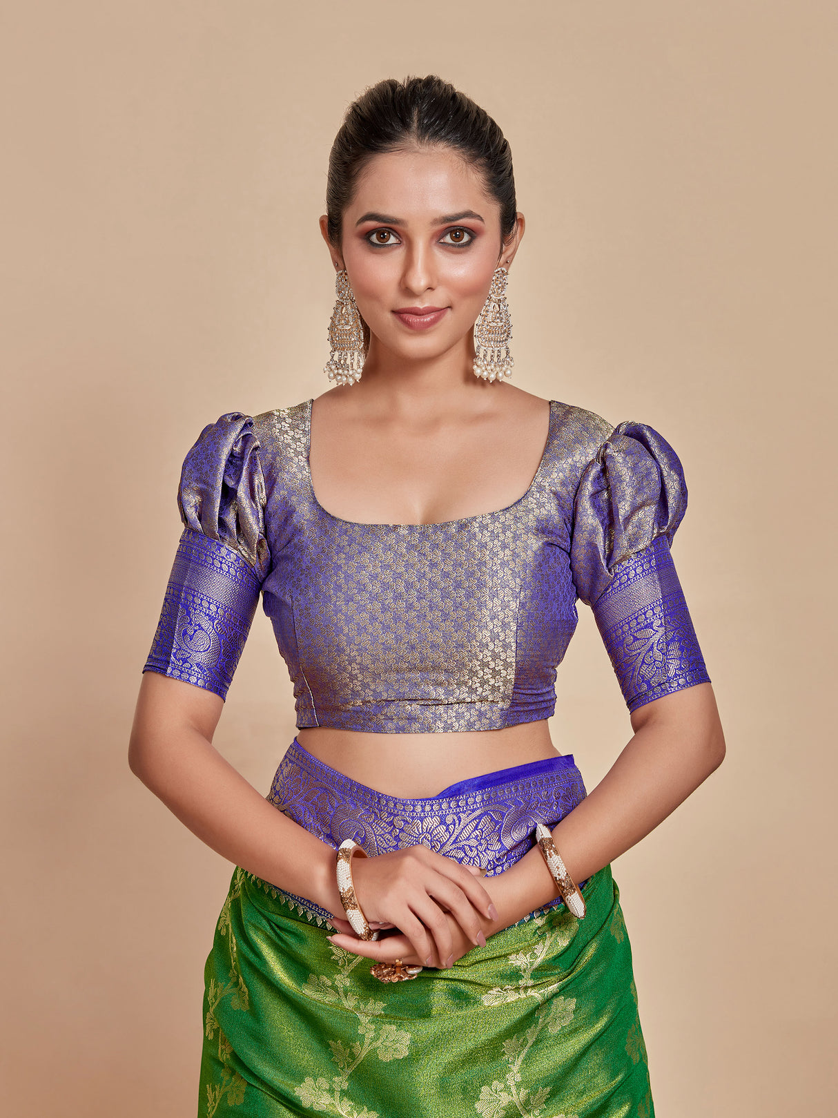 Mimosa Women's Woven Design Kanjivaram Style Art Silk Saree With Blouse Piece : SA0000394RMFREE