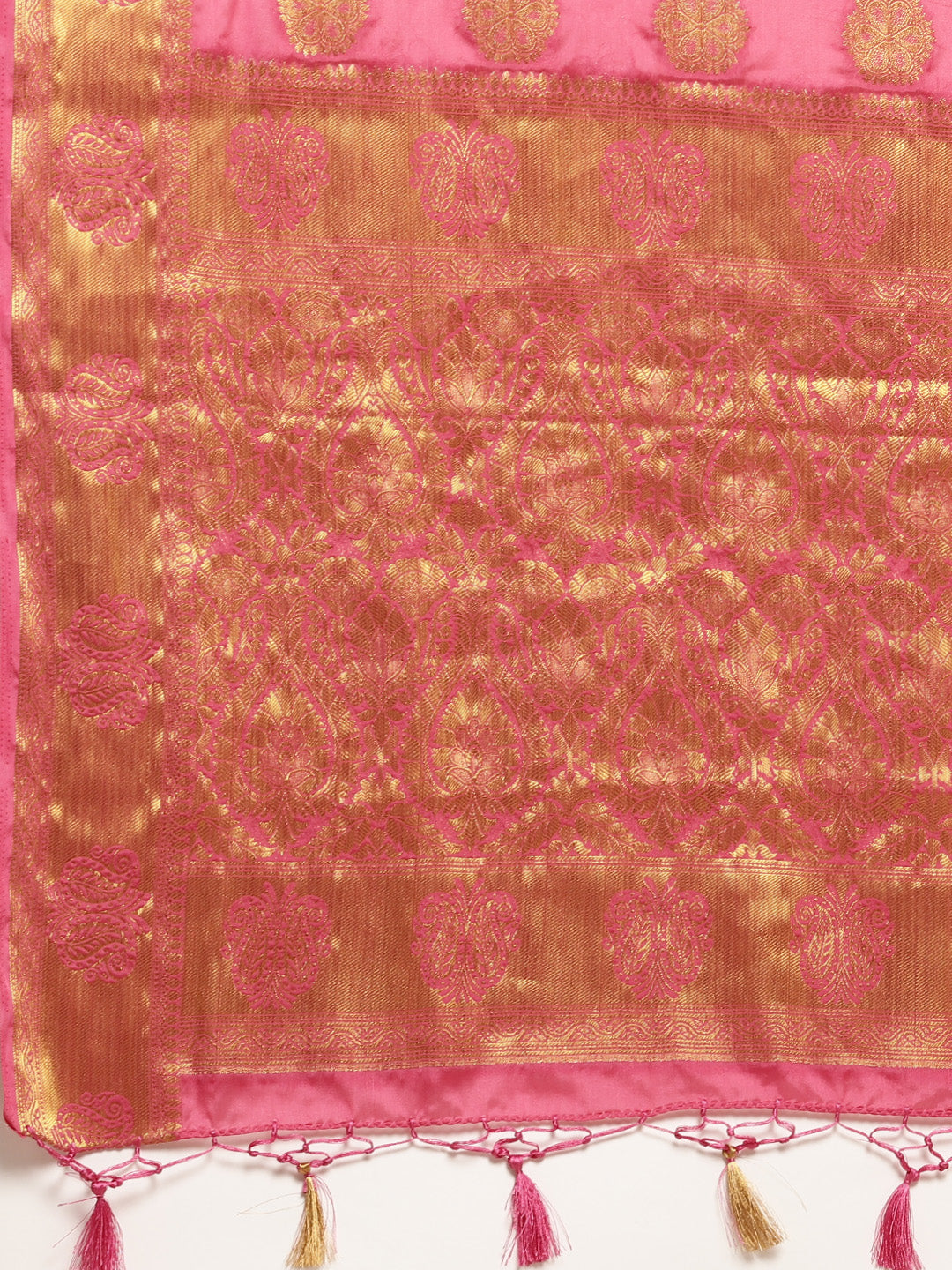 Mimosa Womens Crepe Saree Mysore Silk Gajjari Color