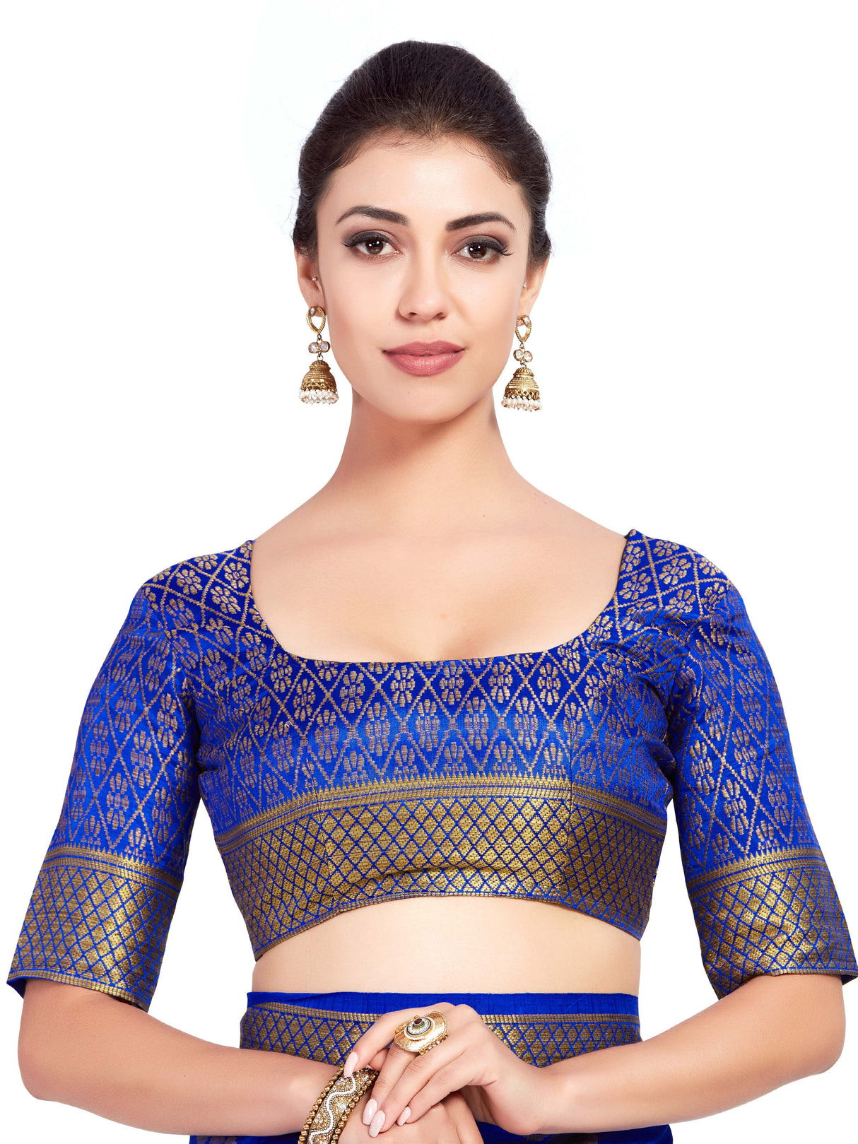 Mimosa Womens Art Silk Saree Kanjivaram Royal Blue Color