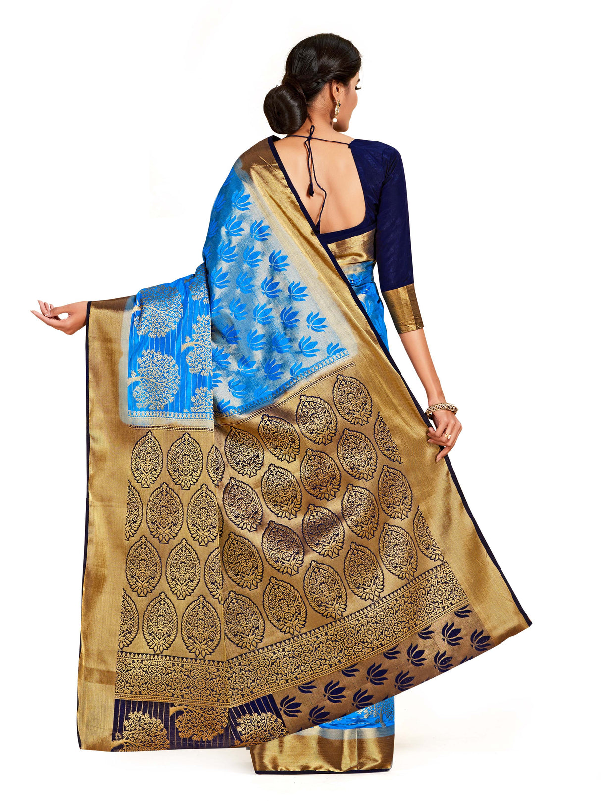 Mimosa Womens Art Silk Saree Kanjivaram Ananda Color