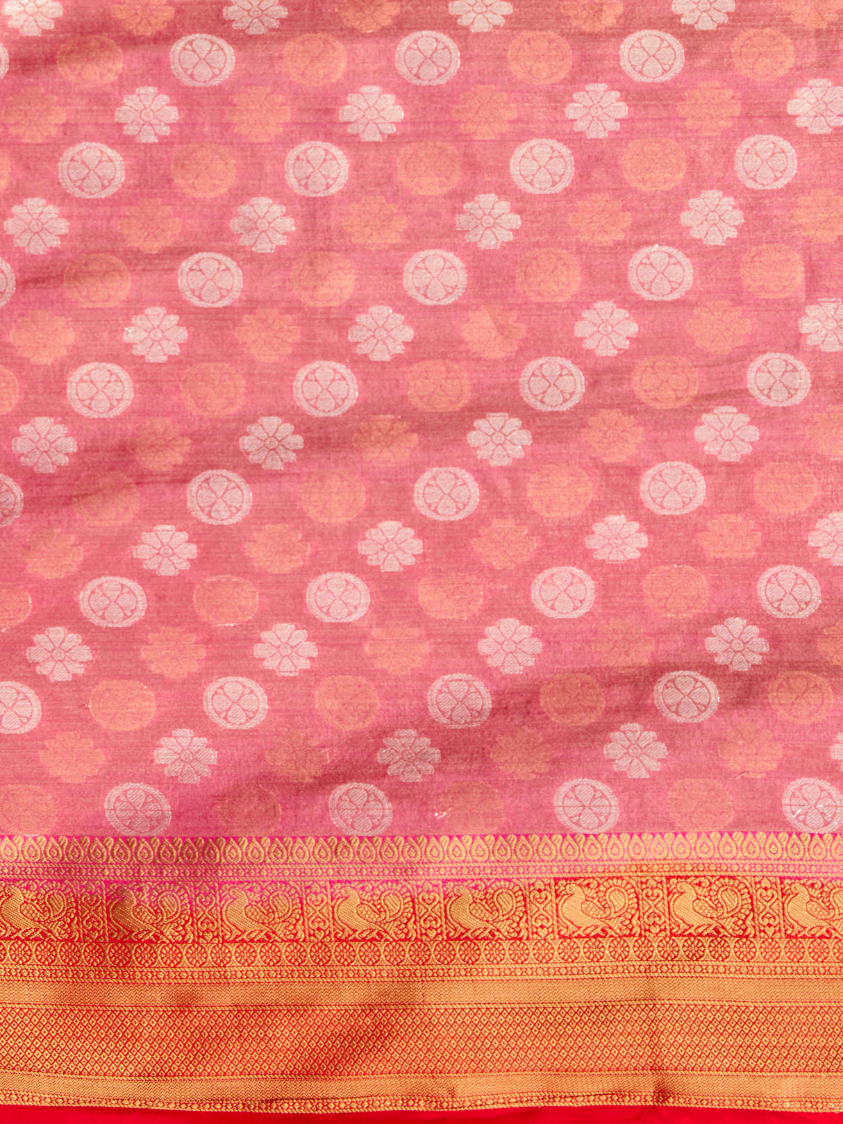 Mimosa Women's Woven Design Kanjivaram Style Art Silk Saree With Blouse Piece : SA0000410PNKFREE