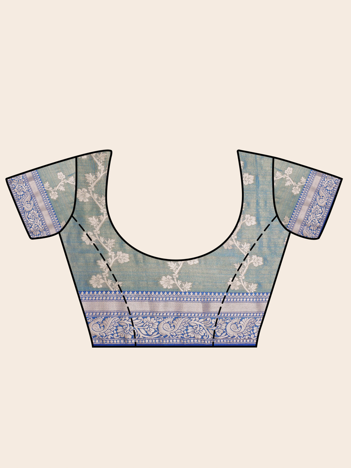 Mimosa Womens Art Silk Saree Kanjivaram Saffire Color