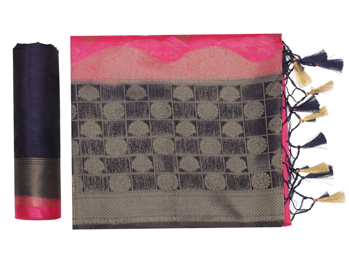 Mimosa Womens Art Silk Saree Kanjivaram Gajjari Color