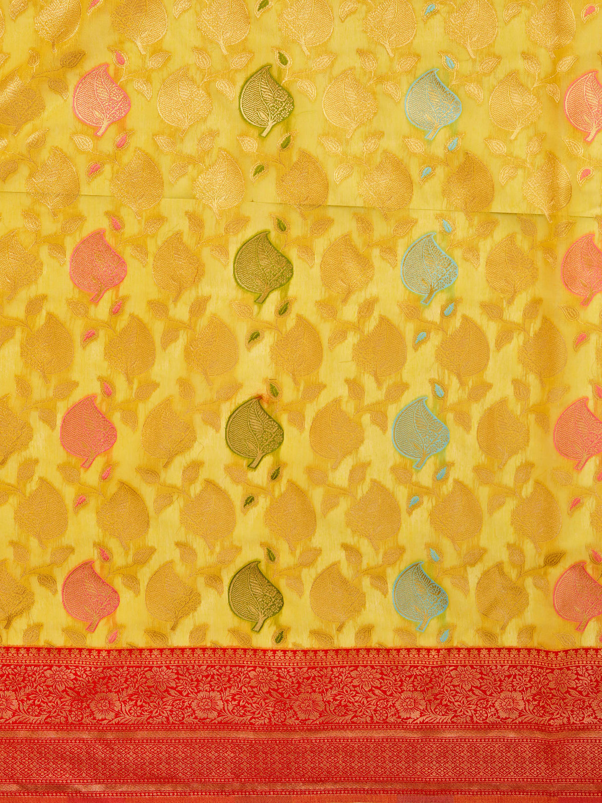 Mimosa Women's Woven Design Kanjivaram Linen Saree With Blouse Piece : SA00001236GDFREE