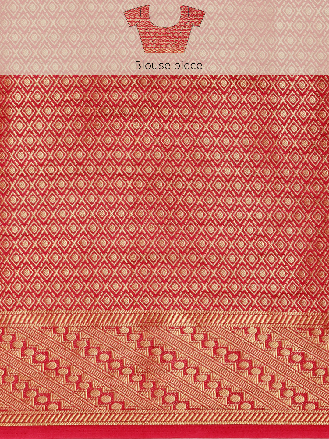 Mimosa Womens Art Silk Saree Kanjivaram Strawberry Color