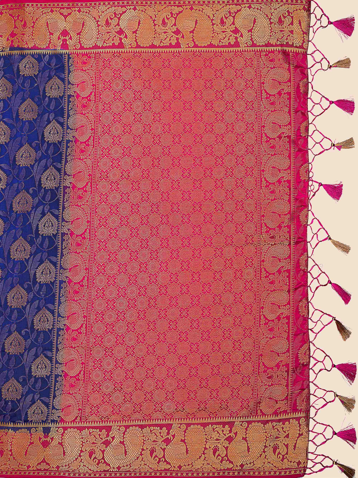 Mimosa Womens Art Silk Saree Kanjivaram Royal Blue Color