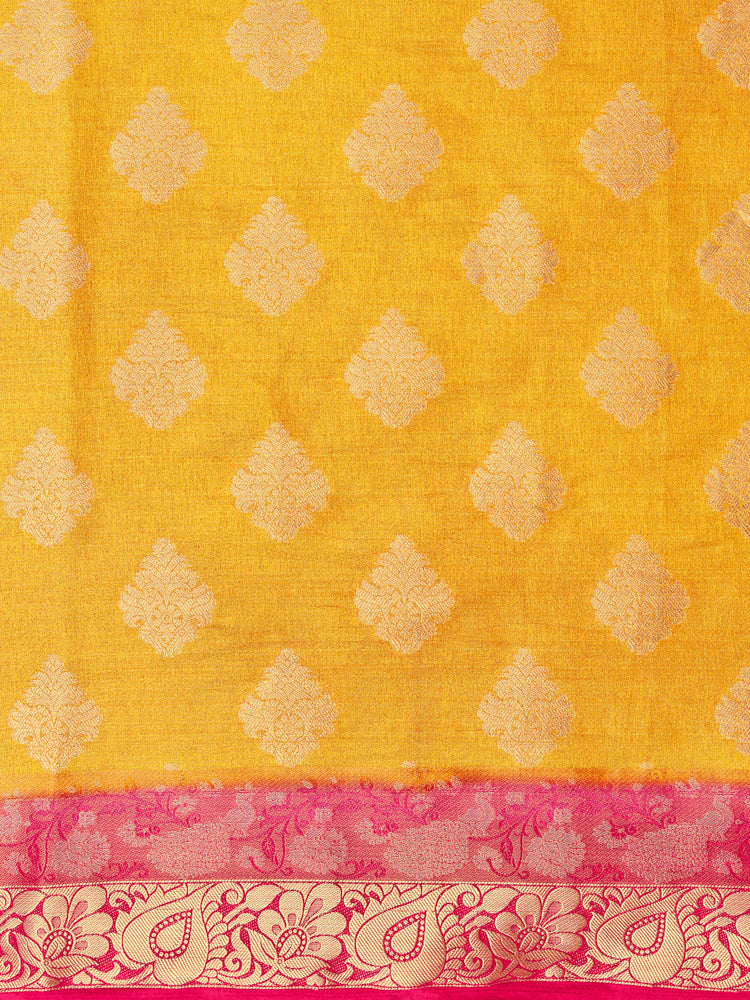 Mimosa Women's Woven Design Kanjivaram Style Art Silk Saree With Blouse Piece : SA0000393MSFREE