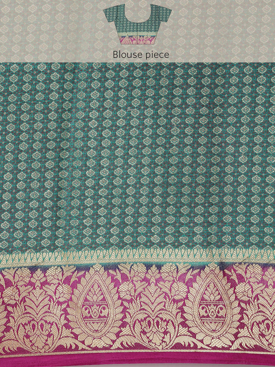 Mimosa Womens Art Silk Saree Kanjivaram Saffire Color