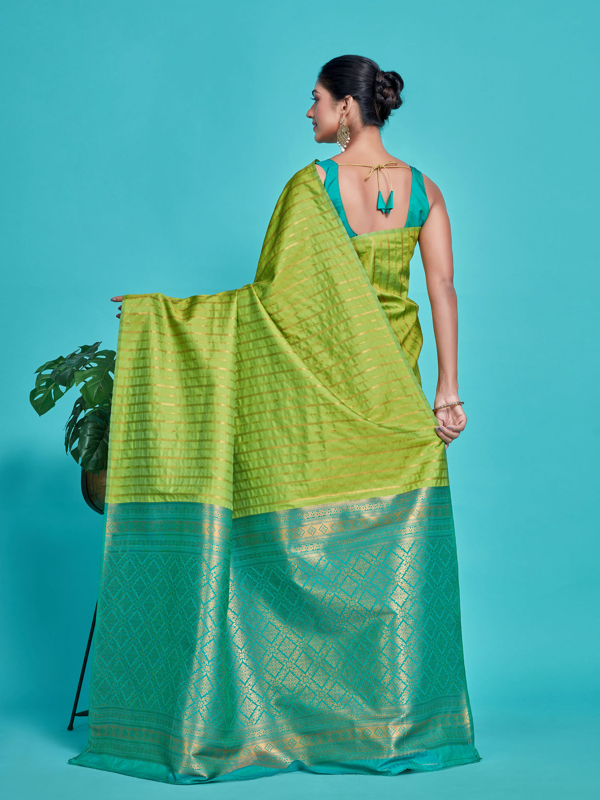 Mimosa Women's Woven Design Kanjivaram Style Art Silk Saree With Blouse Piece : SA00001374OLFREE