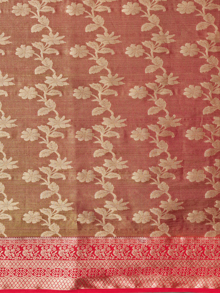 Mimosa Women's Woven Design Kanjivaram Style Art Silk Saree With Blouse Piece : SA0000374NVFREE