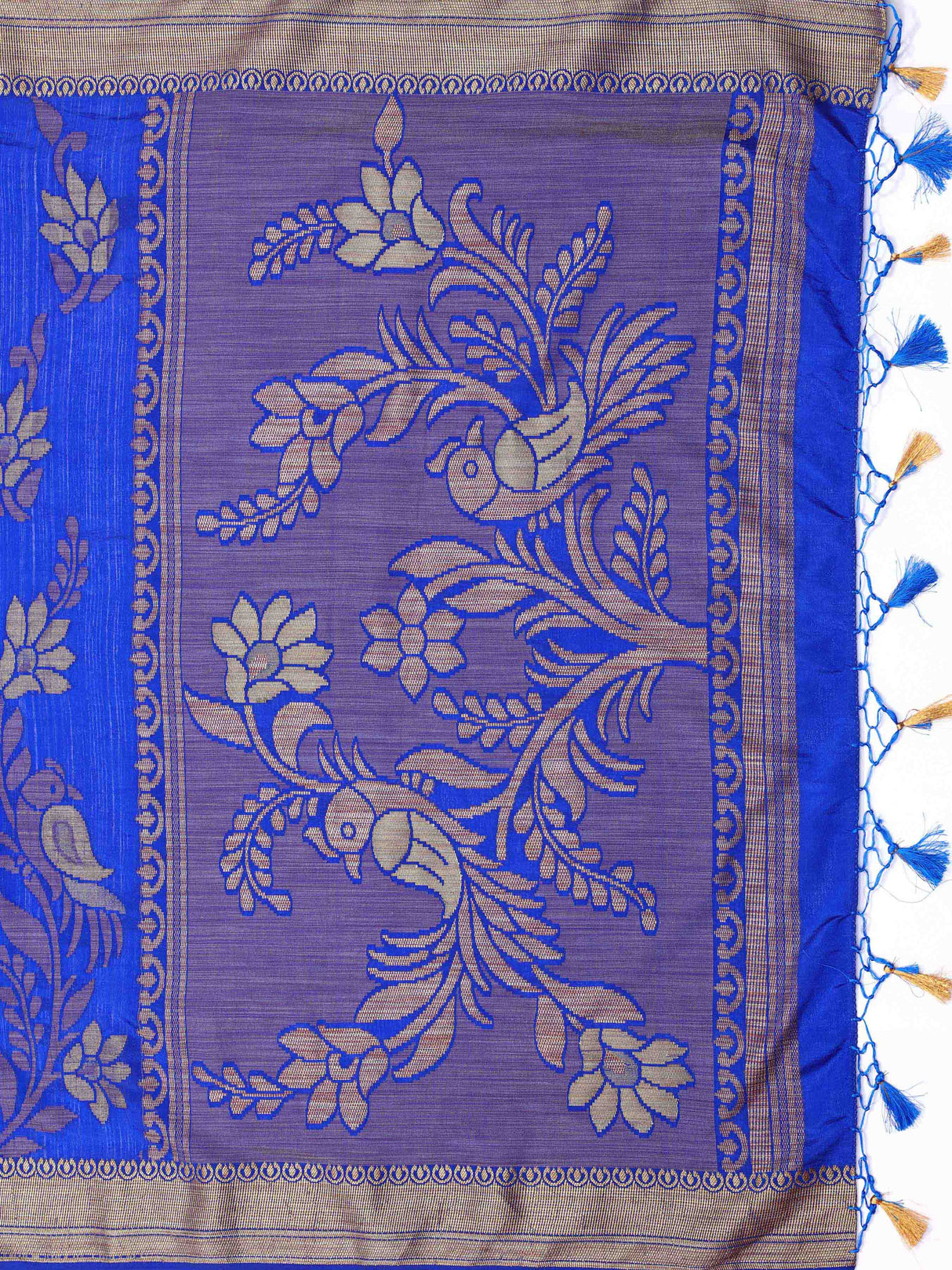 Mimosa Womens Art Silk Saree Kanjivaram Royal Blue Color