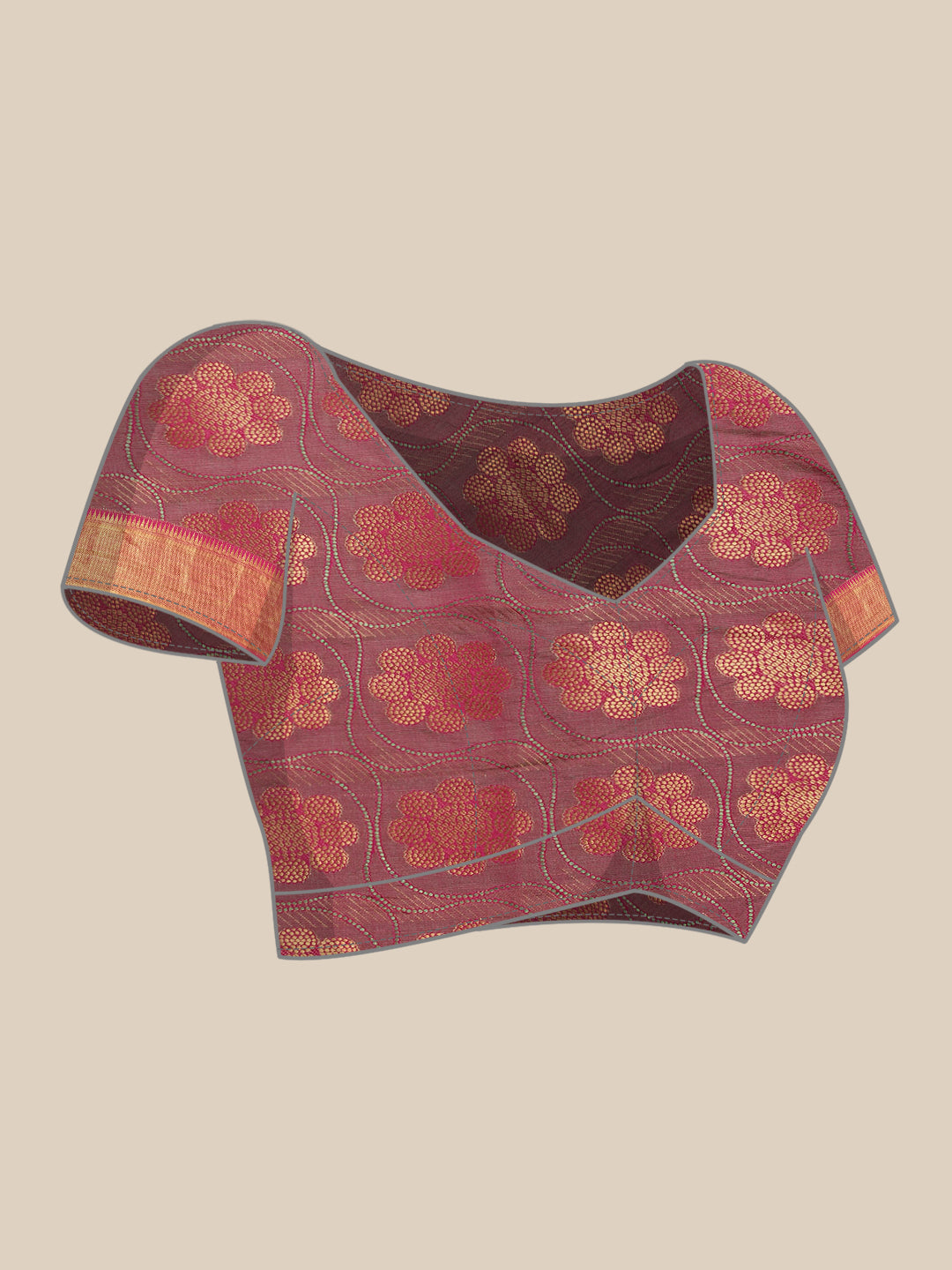 Mimosa Womens Art Silk Saree Kanjivaram Rani Color