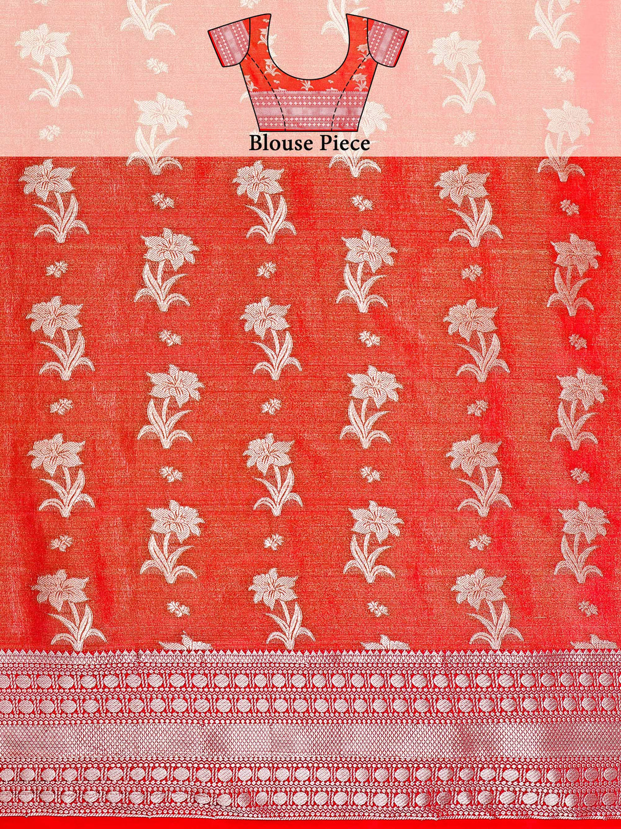 Mimosa Womens Art Silk Saree Kanjivaram Peach Color