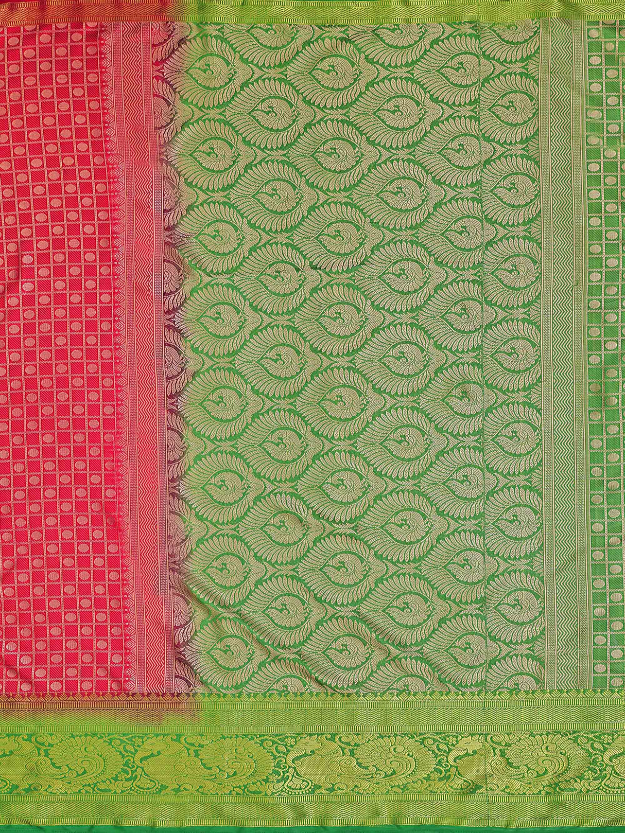 Mimosa Womens Art Silk Saree Kanjivaram Red Color