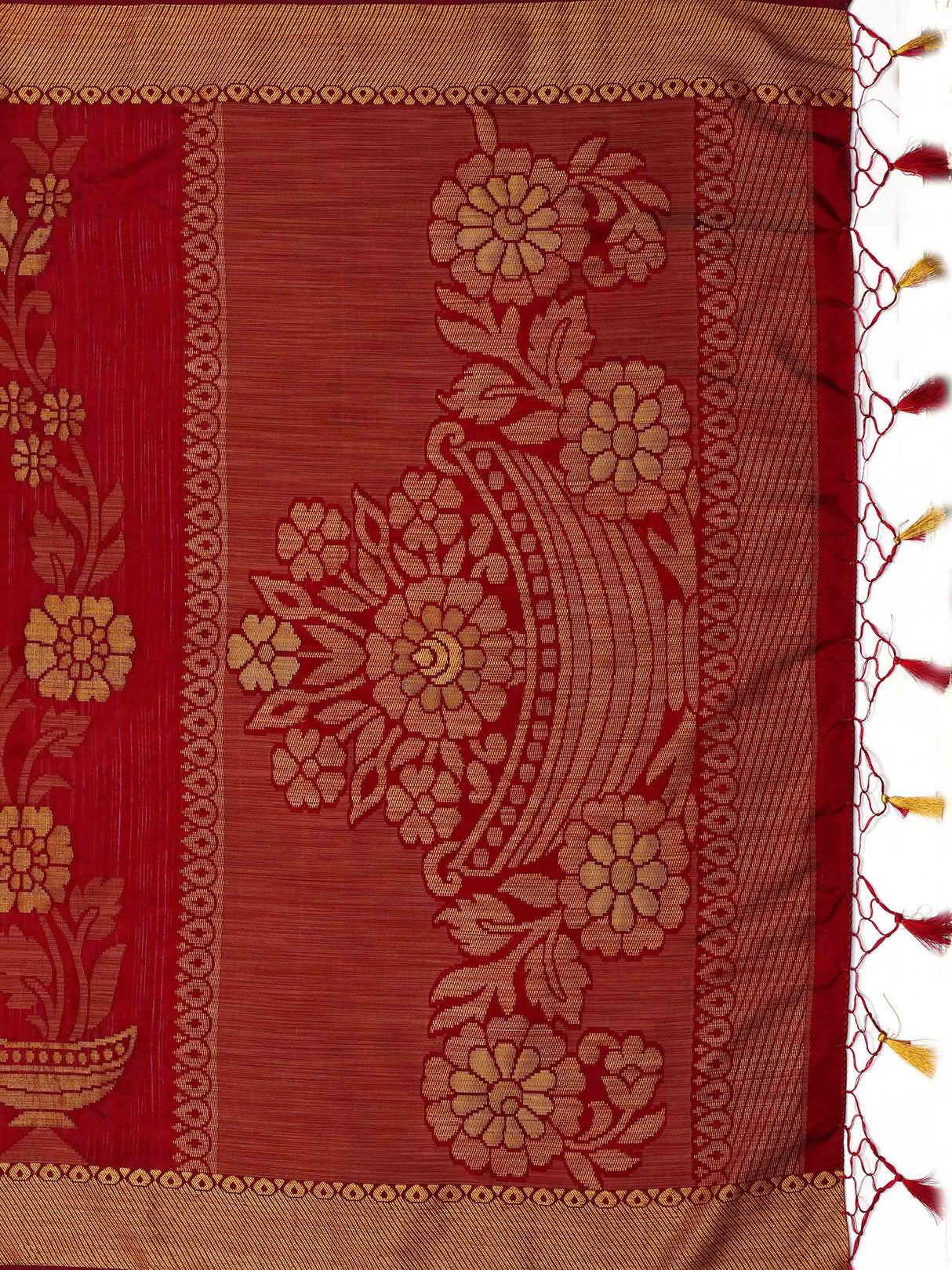 Mimosa Womens Art Silk Saree Kanjivaram Chocolate Color