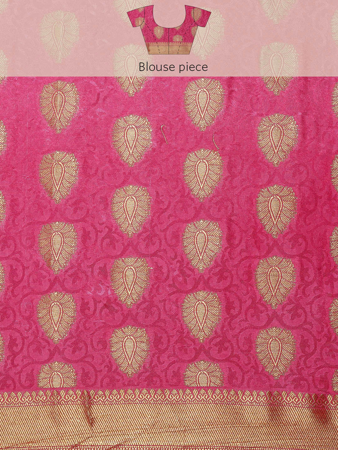 Mimosa Womens Art Silk Saree Kanjivaram Gold Color