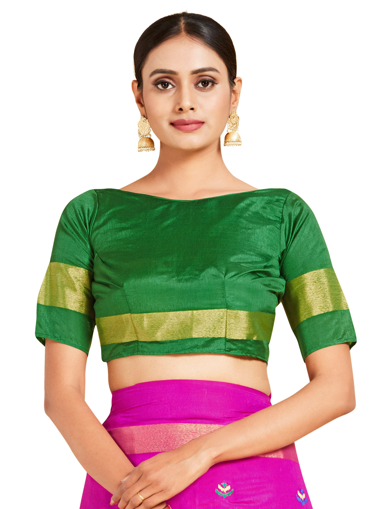 Mimosa Womens Art Silk Saree Kanjivaram Mejanta Color